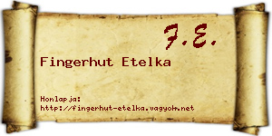 Fingerhut Etelka névjegykártya